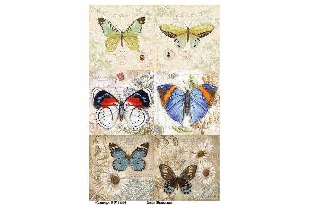 Картинки вантажні метелики для декупажу 003
