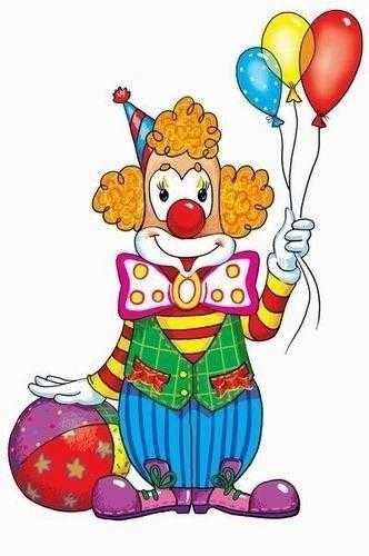 Картинка клоун з кулями для дітей 017
