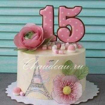На день народження торт для дівчинки на 15 років 006