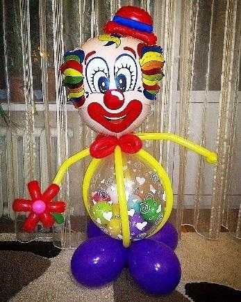 Картинка клоун з кулями для дітей 013