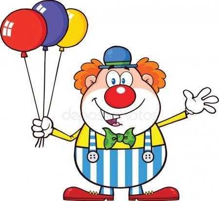 Картинка клоун з кулями для дітей 001