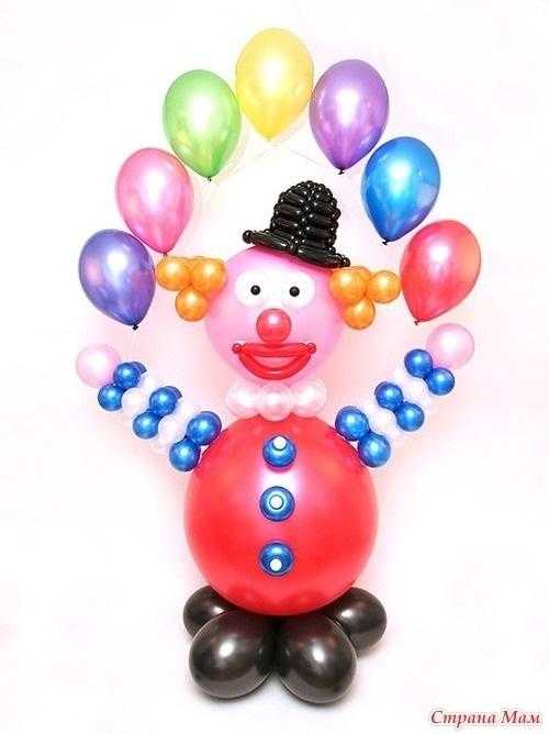 Картинка клоун з кулями для дітей 014