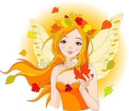 Картинка намальована дівчина осінь для дітей 003