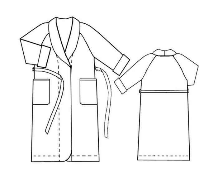 Форма халата з рукавом реглан 016
