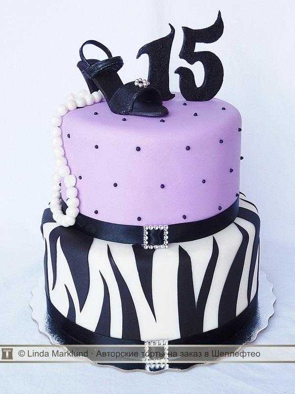 На день народження торт для дівчинки на 15 років 019
