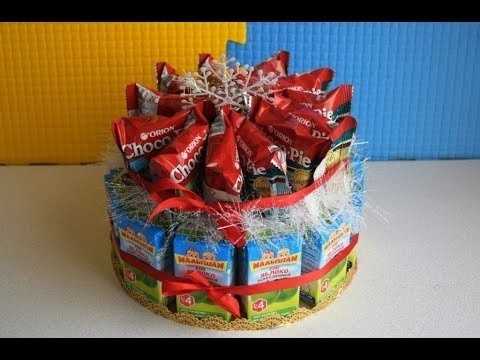 Торт на новий рік з цукерок своїми руками 004