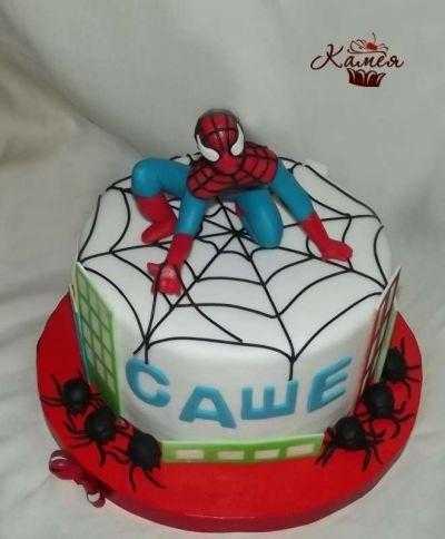 Торт з зображенням людина павук фото 020