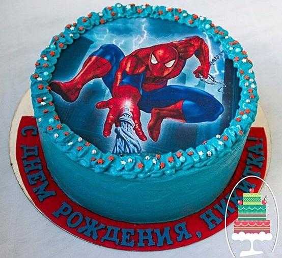 Торт з зображенням людина павук фото 007