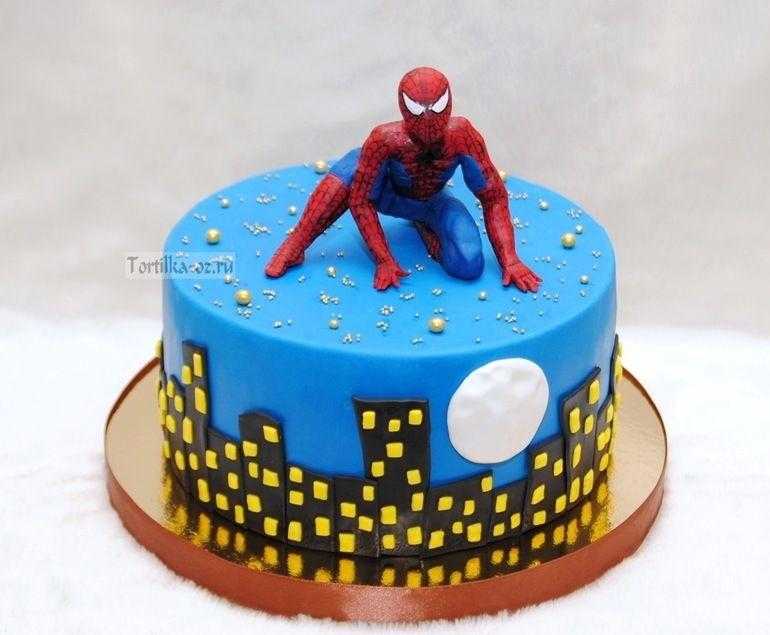 Торт з зображенням людина павук фото 002