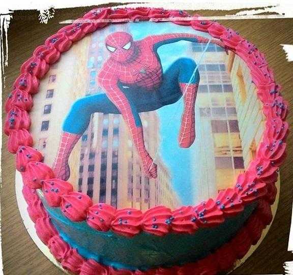 Торт з зображенням людина павук фото 012