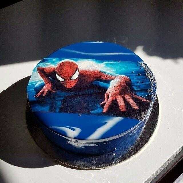 Торт з зображенням людина павук фото 013