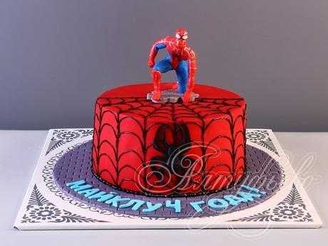 Торт з зображенням людина павук фото 019