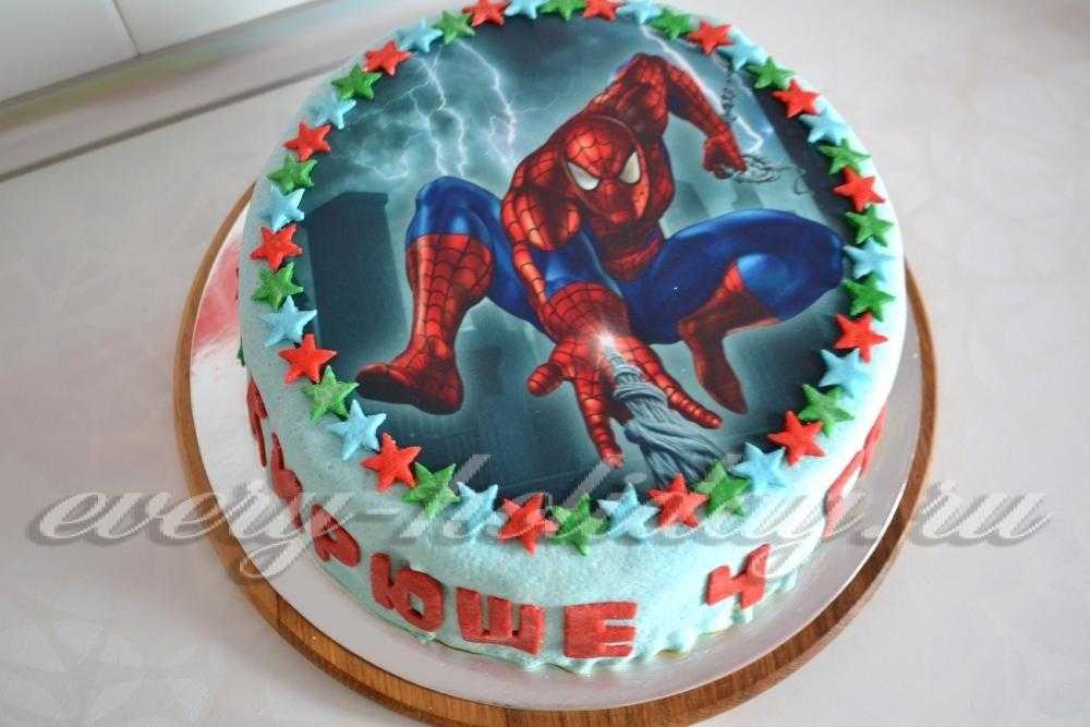 Торт з зображенням людина павук фото 001