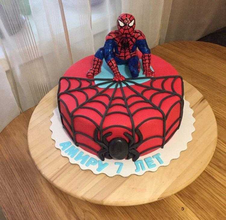 Торт з зображенням людина павук фото 008