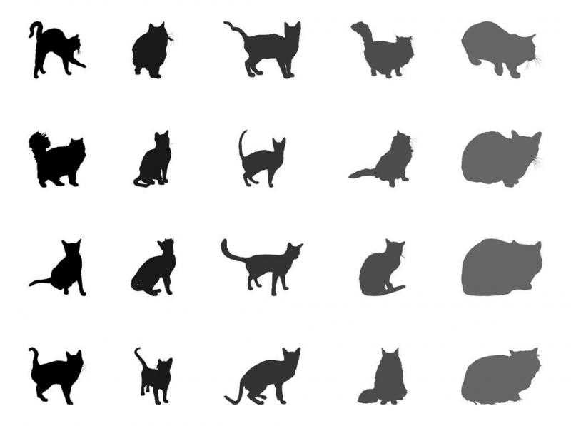 Картинки силуэтов кошек (32 фото)