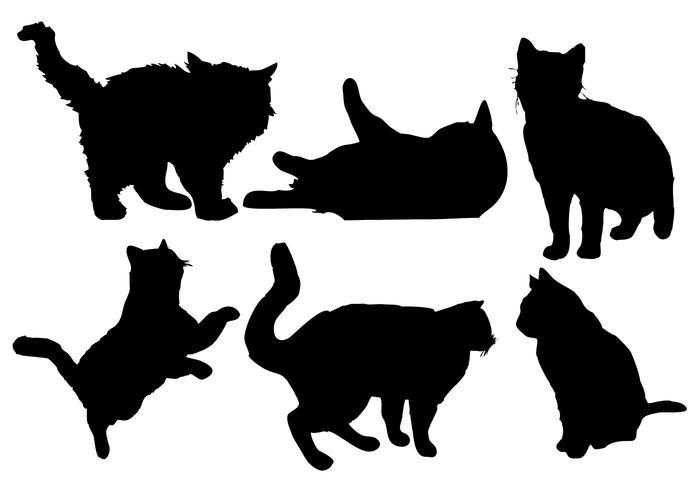 Картинки силуэтов кошек (32 фото)