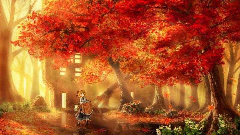 Картинки аниме про осень (45 фото)