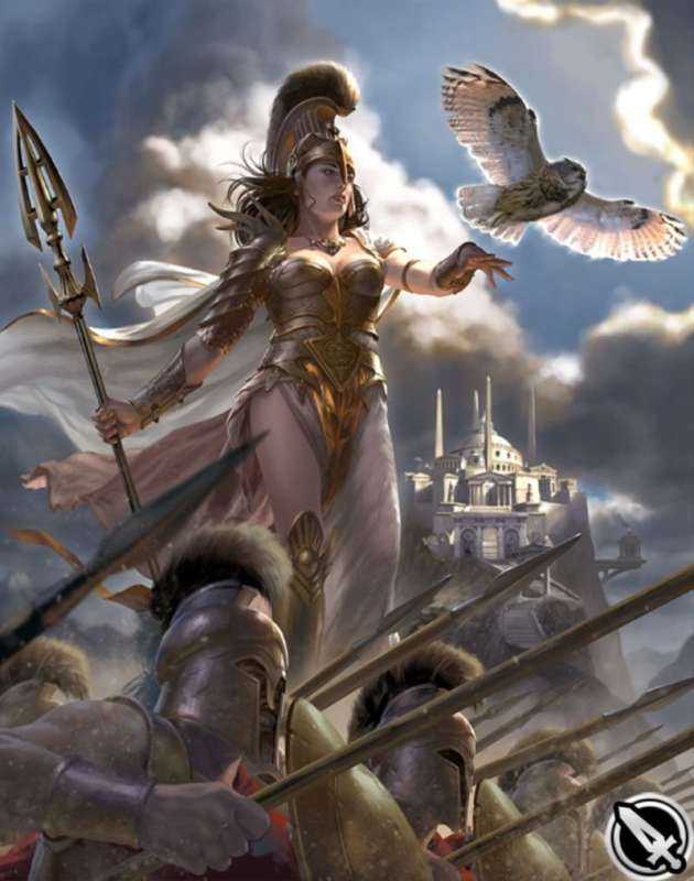 Бог Арес и богиня Афина