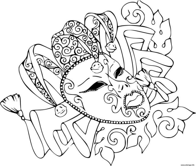 Венецианская маска раскраска