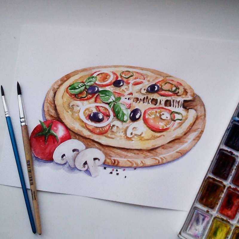 Раскраски пицца с глазками