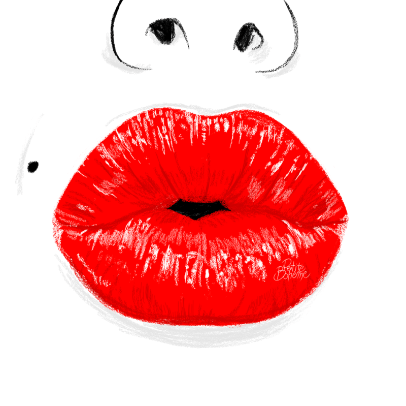 Красные губы мультяшные