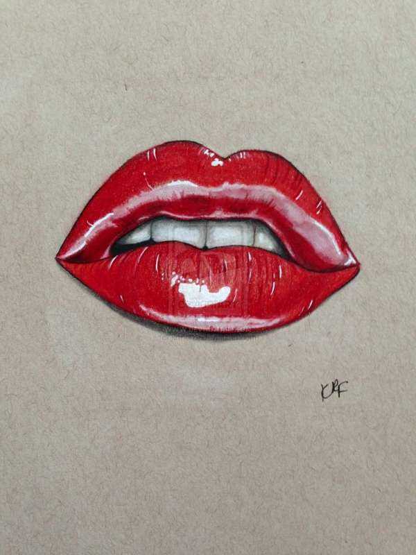 Красные губы поп арт
