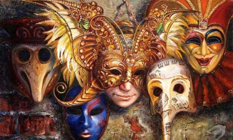 Алмазная мозаика венецианская маска