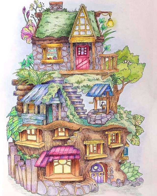 Сказочные домики рисование