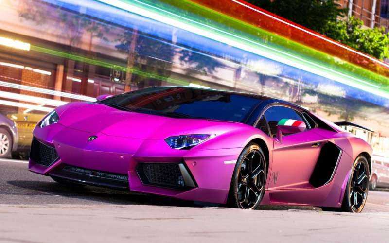 Lamborghini Aventador фиолетовый 2020