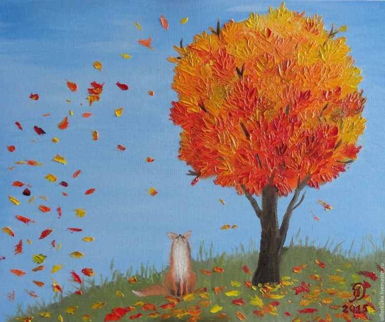 Осеннее дерево живопись