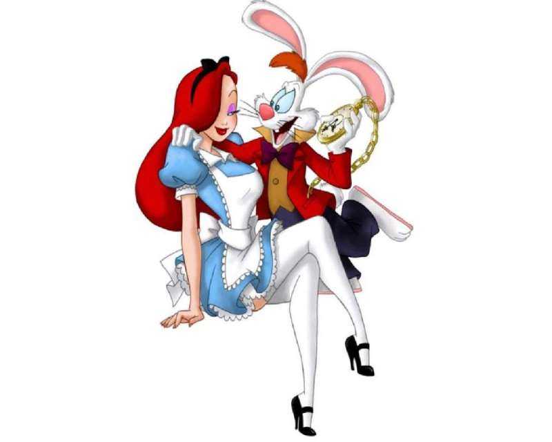 Алиса в стране чудес Дисней кролик и Алиса