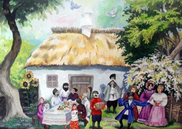 Картины художника Падалка Казачья семья