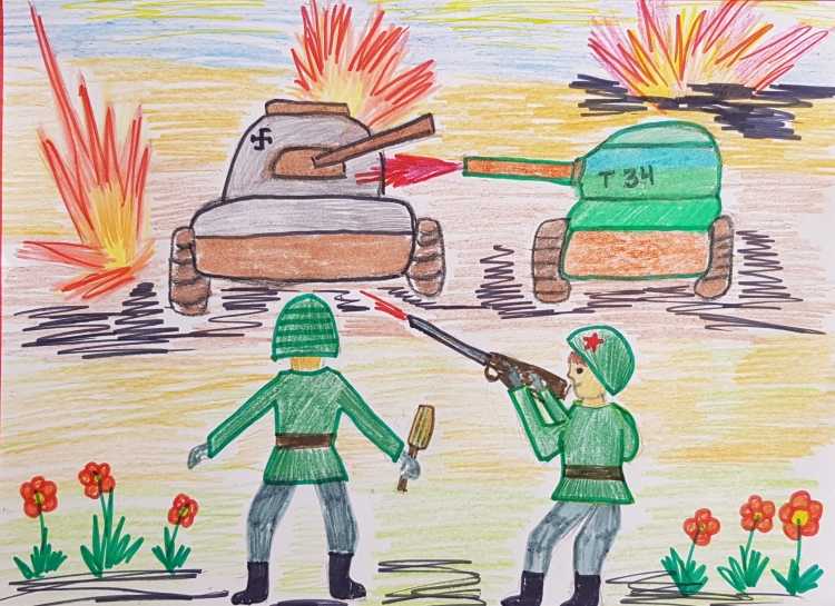 Детские рисунки ко Дню Сталинградской битвы