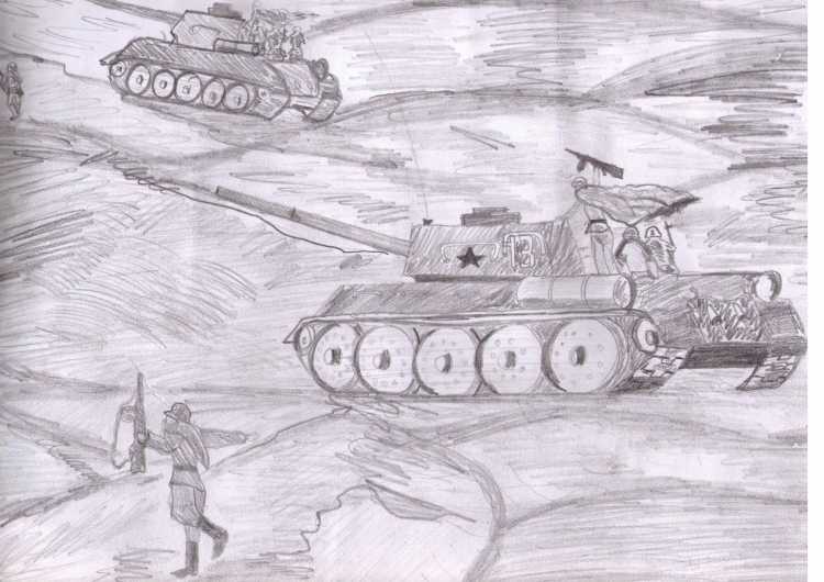 Рисунки про войну карандашом лёгкие и красивые