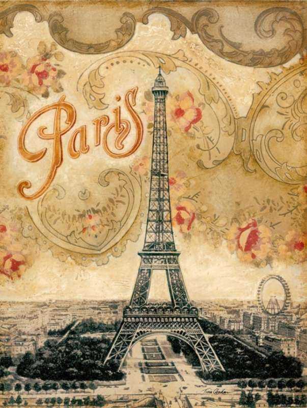 Париж Эйфелева башня декупаж