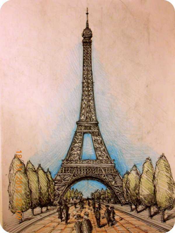 Эльфовой башни в Париже рисунок