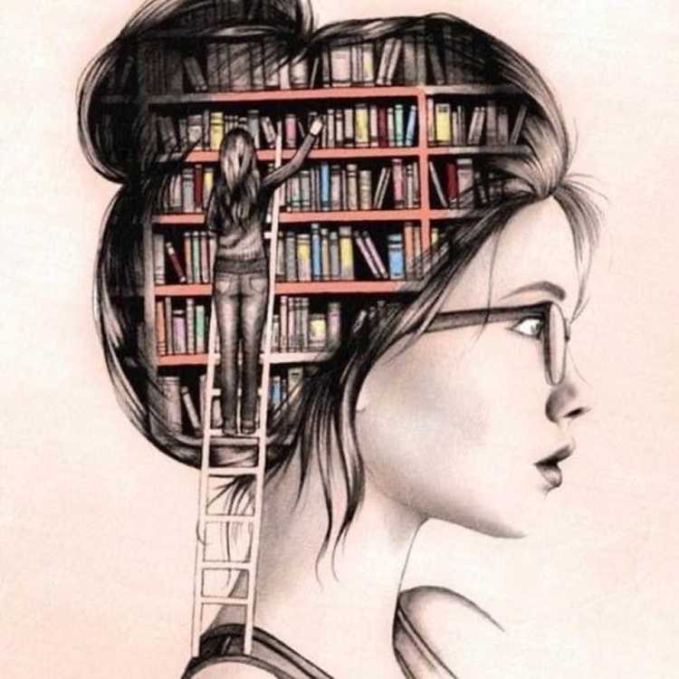 Девушка с книгой рисунок