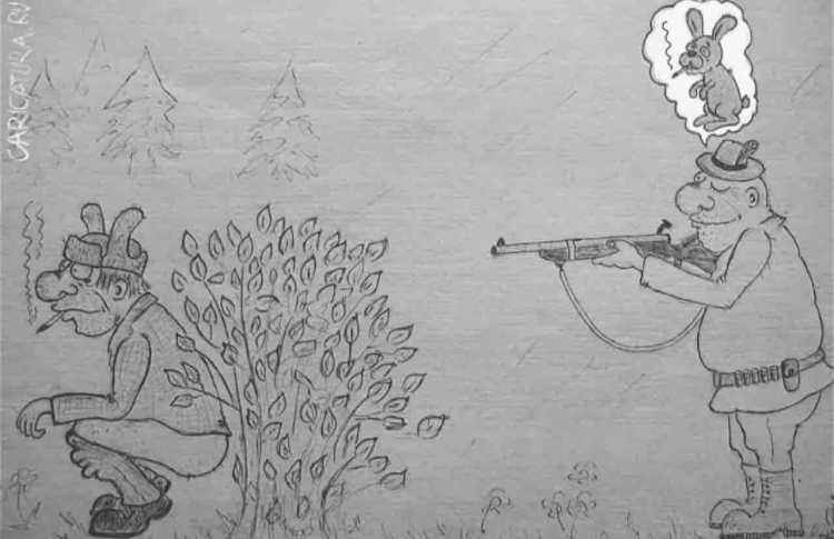 Охотничье ружье карикатура