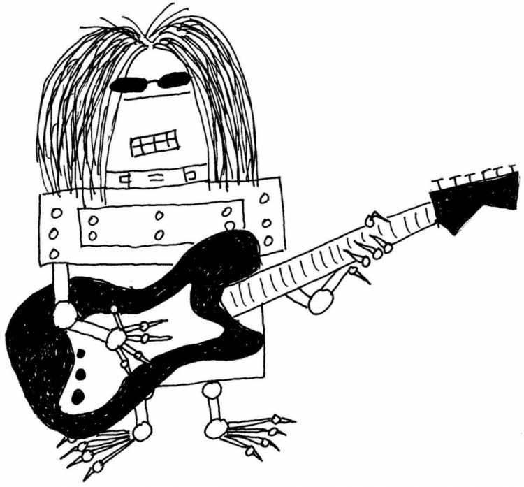 Гитарист карикатура