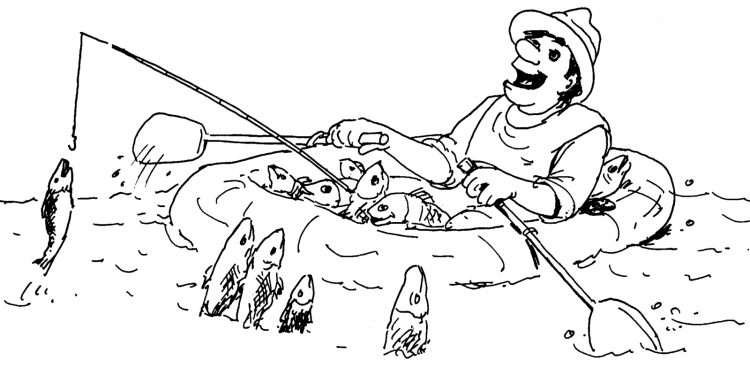Раскраска рыбалка для детей