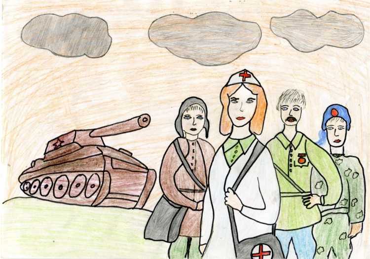 Рисунок дети войны для срисовки