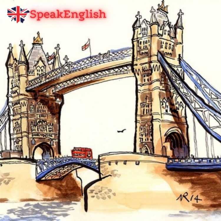 Мост в Лондоне Тауэр бридж рисунок