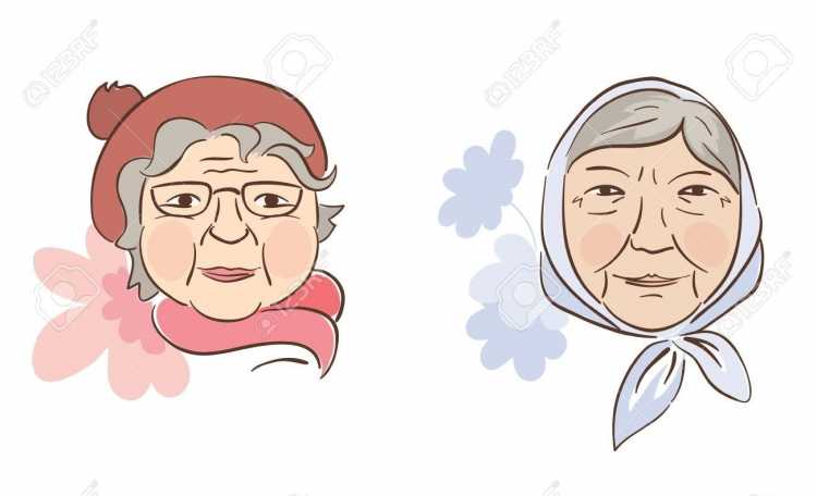 Мультяшное лицо бабушки