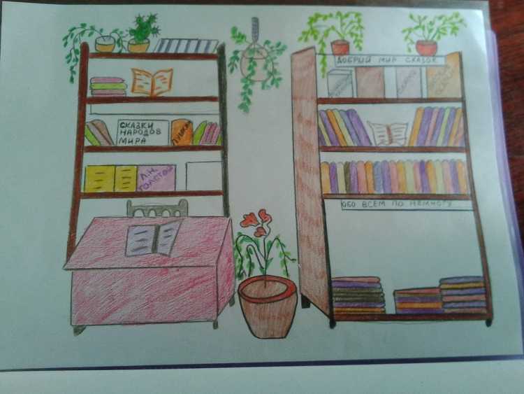 Школьная библиотека будущего рисунки