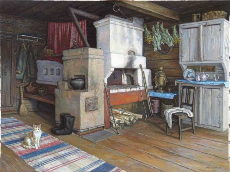 В.М.Максимов - Крестьянская изба 1869