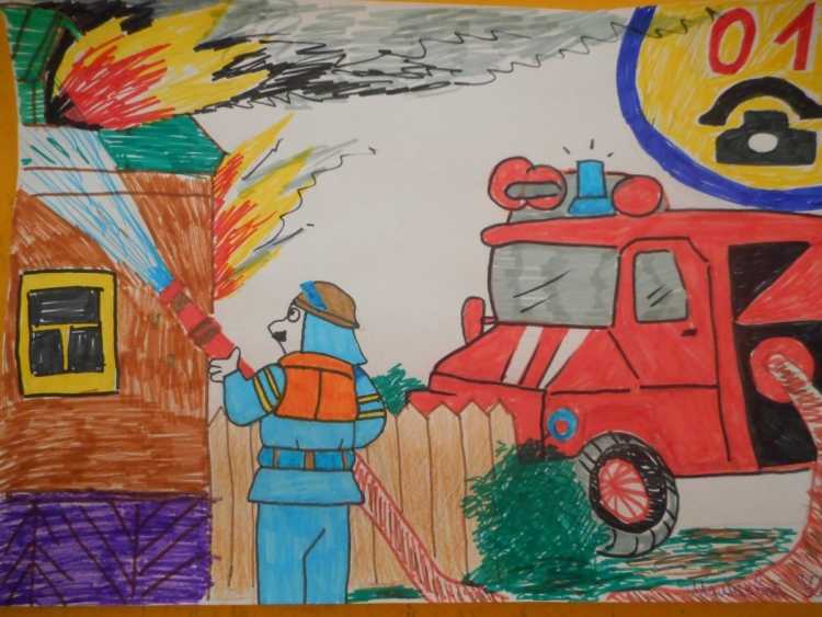 Рисунки на пожарную тематику