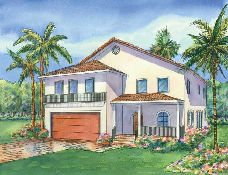 Нарисованный дома с бассейном