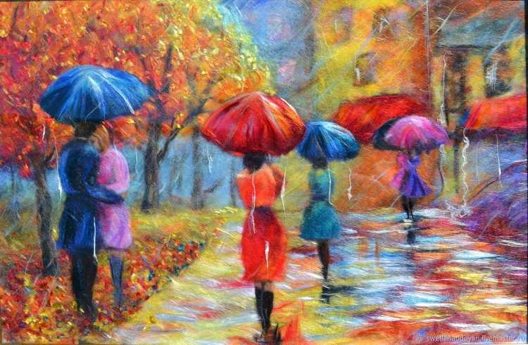 Осенний дождь живопись