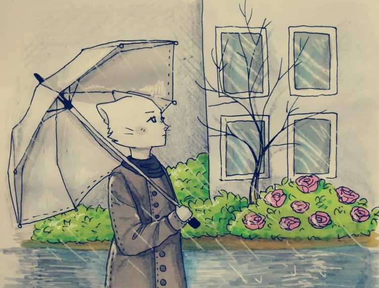 Весенний дождь рисунок