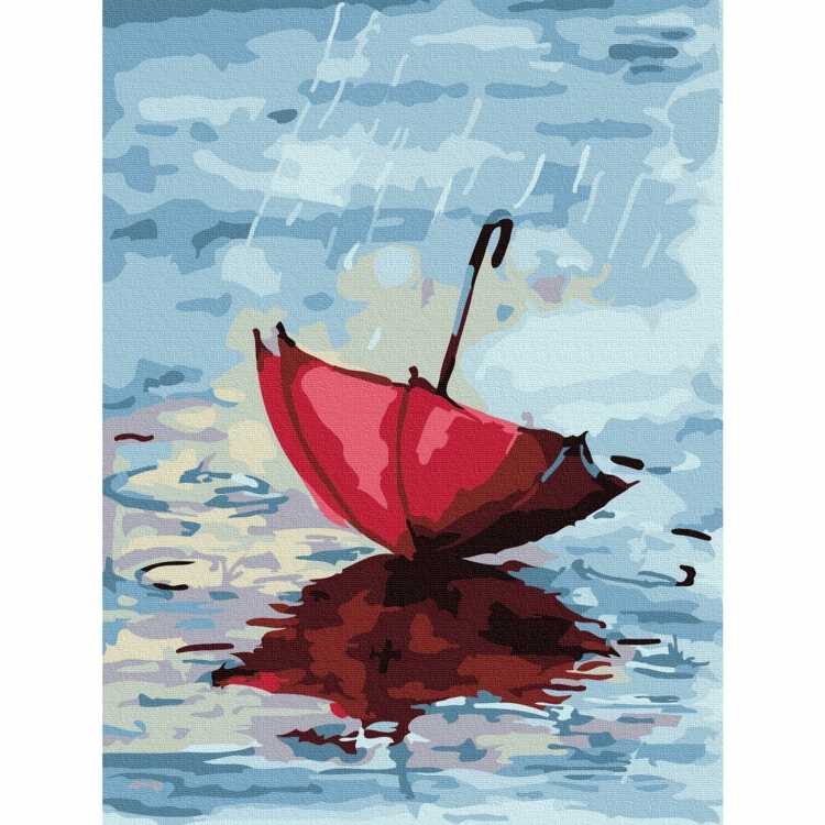 Красный зонт в живописи